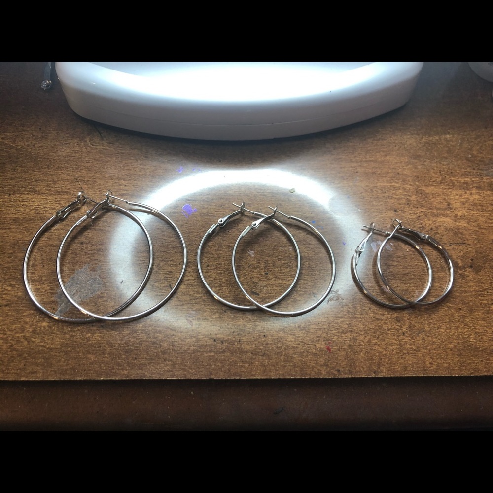 Silver Hoops Trio
